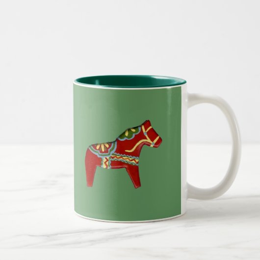 Weihnachts-Dala-Horse-Tasse Zweifarbige Tasse (Rechts)