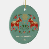 Weihnachts-Dalapferd Keramik Ornament (Rechts)