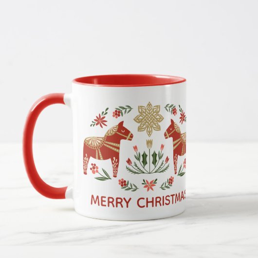Weihnachts-Dalapferd Tasse (Links)