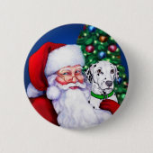 Weihnachts-Dalmatiner Button (Vorderseite)