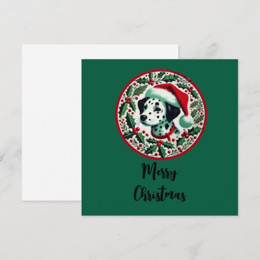 Weihnachts-Dalmatiner Feiertagskarte (Vorne/Hinten)