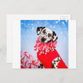 Weihnachts-Dalmatiner Feiertagspostkarte (Vorne/Hinten)