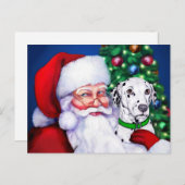 Weihnachts-Dalmatiner Feiertagspostkarte (Vorne/Hinten)