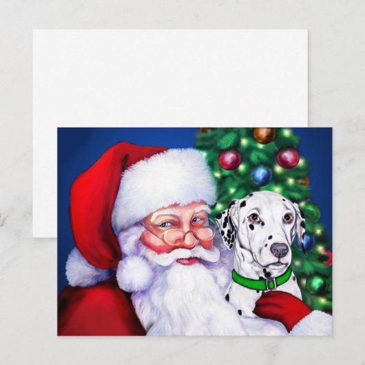 Weihnachts-Dalmatiner Feiertagspostkarte (Vorne/Hinten)
