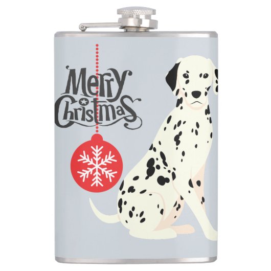 Weihnachts-Dalmatiner Flachmann (Vorderseite)