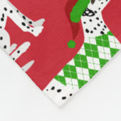 Weihnachts-Dalmatiner Fleecedecke (Ecke)