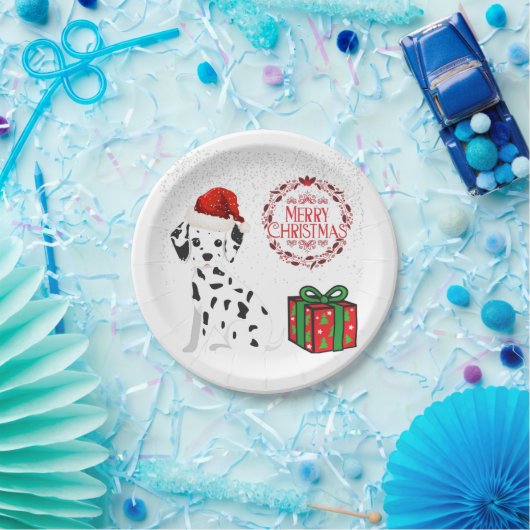 Weihnachts Dalmatiner & Geschenke Papier Teller! Pappteller (Party)