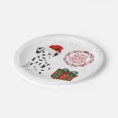 Weihnachts Dalmatiner & Geschenke Papier Teller! Pappteller (Schrägansicht)