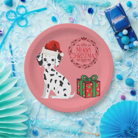 Weihnachts Dalmatiner & Geschenke Papier Teller! Pappteller (Party)