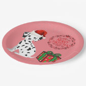 Weihnachts Dalmatiner & Geschenke Papier Teller! Pappteller (Schrägansicht)