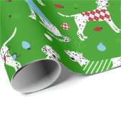 Weihnachts-Dalmatiner Geschenkpapier (Rolleneckpunkt)