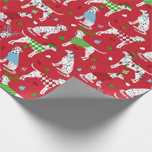 Weihnachts-Dalmatiner Geschenkpapier (Ecke)