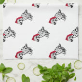 Weihnachts-Dalmatiner Geschirrtuch (Gefaltet)