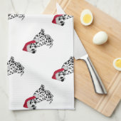 Weihnachts-Dalmatiner Geschirrtuch (Viertel Falte)