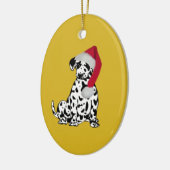 Weihnachts-Dalmatiner Gold Keramikornament (Links)