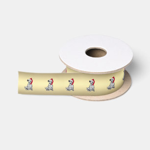Weihnachts-Dalmatiner Gold Satinband