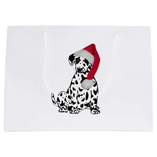 Weihnachts-Dalmatiner Große Geschenktüte (Vorderseite)