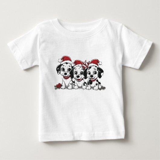 Weihnachts-Dalmatiner-Hunde Baby T-shirt (Vorderseite)