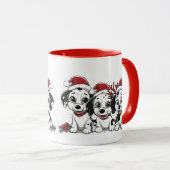 Weihnachts-Dalmatiner-Hunde Tasse (VorderseiteRechts)