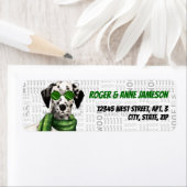 Weihnachts-Dalmatiner in Sonnenbrille mit Namen (Insitu)