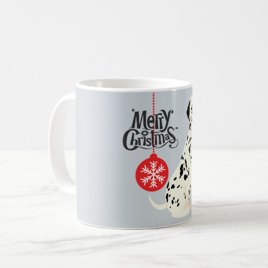 Weihnachts-Dalmatiner Kaffeetasse (Vorderseite Links)