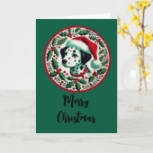 Weihnachts-Dalmatiner Karte (Gelbe Blume)