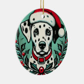 Weihnachts-Dalmatiner Keramik Ornament (Rechts)