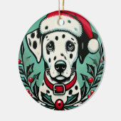 Weihnachts-Dalmatiner Keramik Ornament (Links)