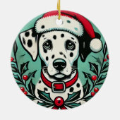 Weihnachts-Dalmatiner Keramik Ornament (Hinten)