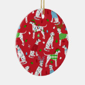Weihnachts-Dalmatiner Keramik Ornament (Rechts)