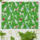 Weihnachts-Dalmatiner Küchentuch (Gefaltet)
