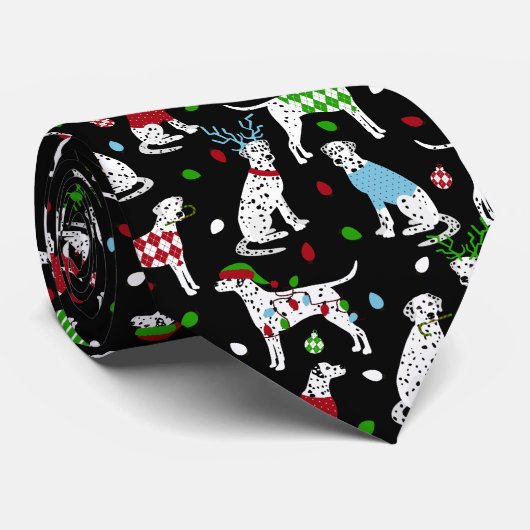 Weihnachts-Dalmatiner Neck Tie Krawatte (Gerollt)