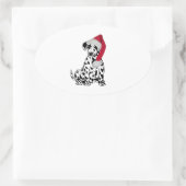 Weihnachts-Dalmatiner Ovaler Aufkleber (Tasche)