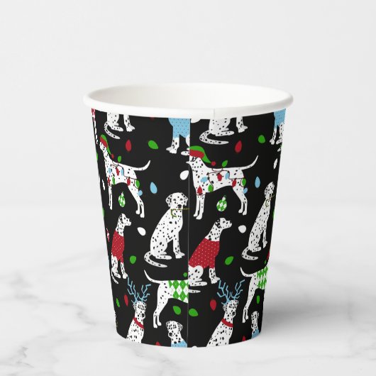 Weihnachts-Dalmatiner Pappbecher (Rechts)