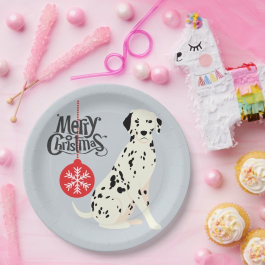 Weihnachts-Dalmatiner Pappteller (Party)
