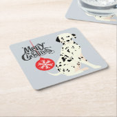 Weihnachts-Dalmatiner Rechteckiger Pappuntersetzer (angewinkelt)