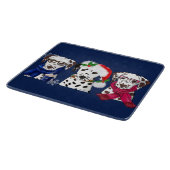 Weihnachts-Dalmatiner Schneidebrett (Ecke)