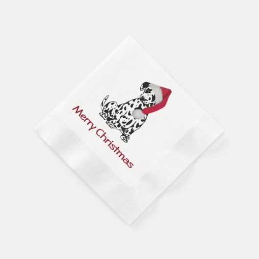 Weihnachts-Dalmatiner Serviette (Ecke)