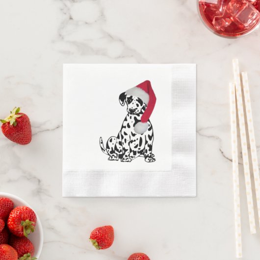 Weihnachts-Dalmatiner Serviette (Beispiel)