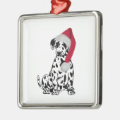 Weihnachts-Dalmatiner Silbernes Ornament (Links)