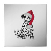Weihnachts-Dalmatiner Silver Fliese (Vorderseite)