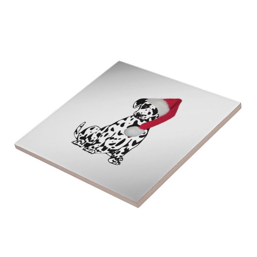 Weihnachts-Dalmatiner Silver Fliese (Seite)