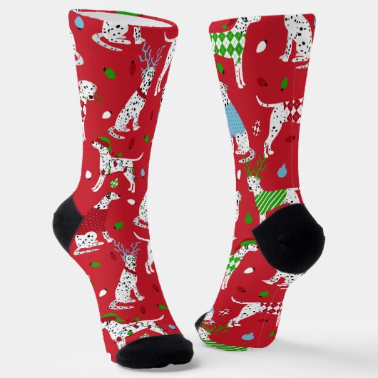 Weihnachts-Dalmatiner-Socken Socken (Gewinkelt)