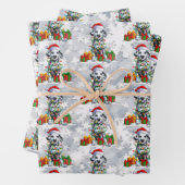 Weihnachts-Dalmatiner Weihnachtsmannmütze Lichter Geschenkpapier Set (Beispiel)