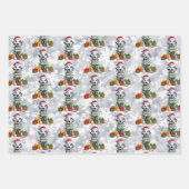 Weihnachts-Dalmatiner Weihnachtsmannmütze Lichter Geschenkpapier Set (Vorderseite)