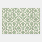 Weihnachts-Damaskus-Wrapping Paper Sheets Geschenkpapier Set (Vorderseite)