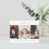Weihnachts danke Foto Postkarte (Stehend Vorderseite)