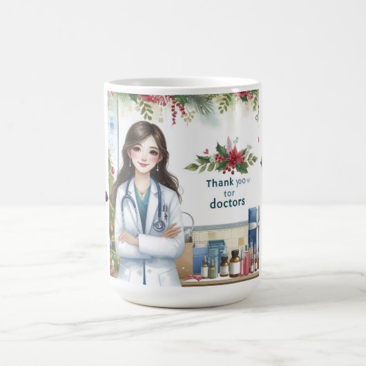Weihnachts danke für Ärzte Kaffeetasse (Mittel)