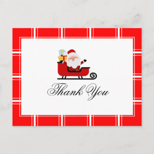 Weihnachts-Danke-Santa-Rot Postkarte