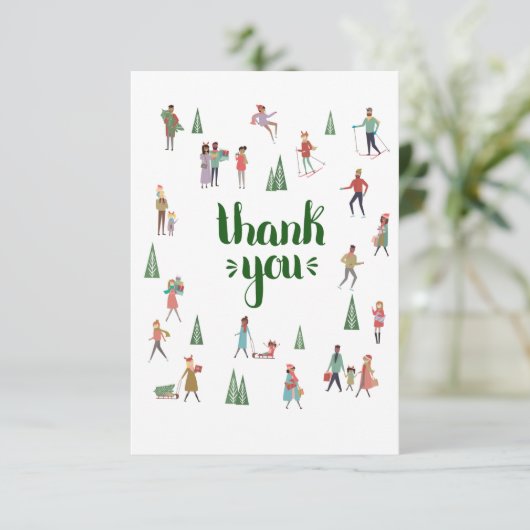 Weihnachts-Dankeschön Dankeskarte (Stehend Vorderseite)